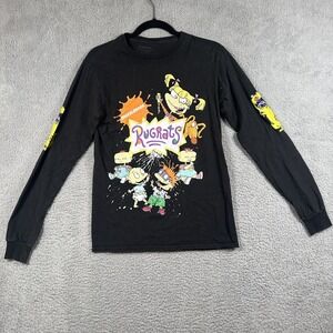 Nickelodeon Rugrats Shirt Mens Medium Black Long Sleeve Cartoon 2018 Graphic Tee